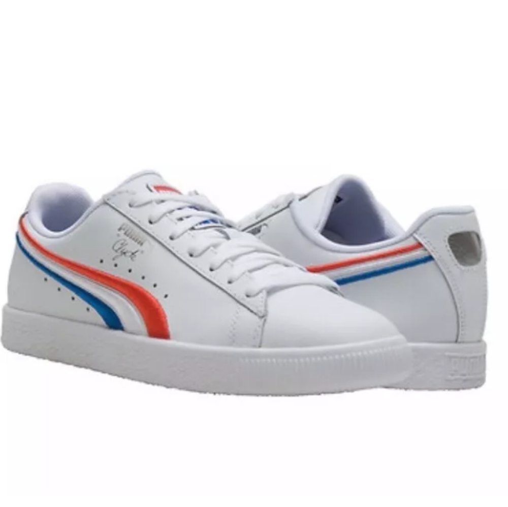 Puma Clyde "4th of July" Red White Blue Lace-Up Sneakers Kids Childrens Size 13